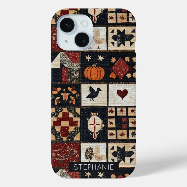 Primitive Farmhouse Appliqué & Geometric Case-Mate iPhone Case (Back)