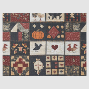 Primitive Farmhouse Appliqué & Geometric Tissue Paper