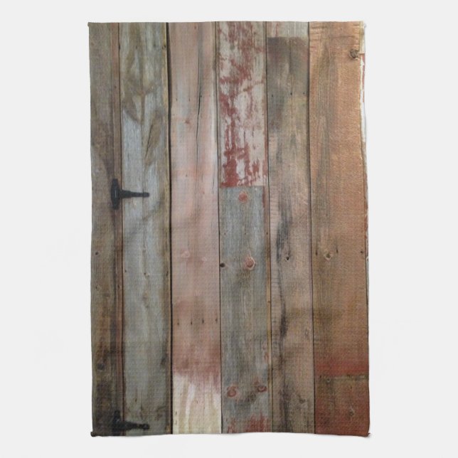 primitive farmhouse western country barn wood tea towel (Vertical)