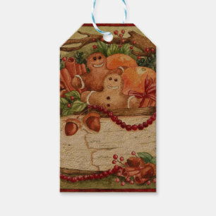 Primitive Gingerbread Basket Gift Tag
