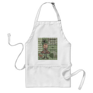 Primitive Girl and Cats Standard Apron