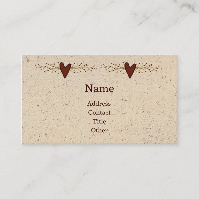 Primitive Heart Business Card (Front)
