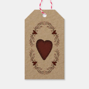 Primitive Heart Gift Tags