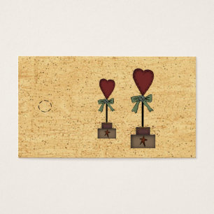 Primitive Heart Topiary Hang Tag