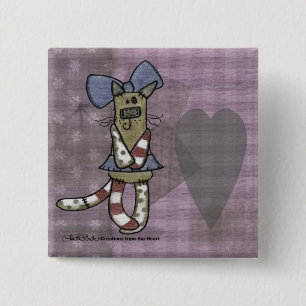 Primitive Kitty 15 Cm Square Badge