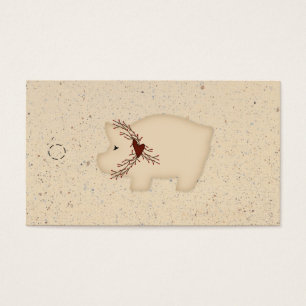 Primitive Pig Hang Tag