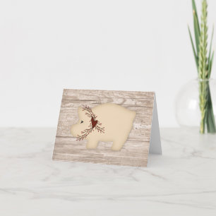Primitive Pig Note Card