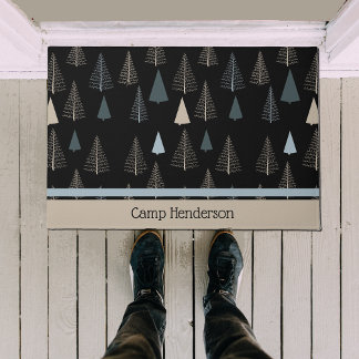 Primitive Pines on Black Doormat