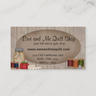 Primitive Quilt Shop Business Card Template