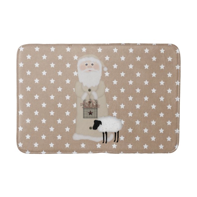 Primitive Santa Bath Mat (Front)