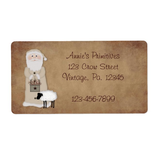 Primitive Santa Label (Front)