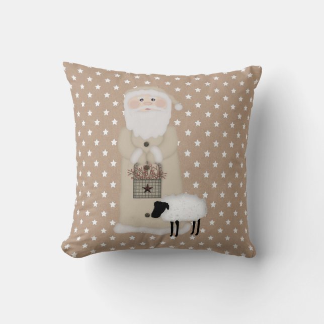 Primitive Santa Pillow (Front)
