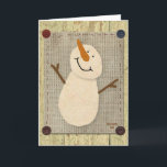 Primitive Snowman Christmas Card<br><div class="desc">This Primitive Snowman Christmas Card features my mouse drawn primitive art.</div>