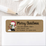 Primitive Snowman Christmas Kraft Return Address<br><div class="desc">A rustic,  primitive snowman all decked out in his holiday best with wood North Pole sign. . Perfect for your Christmas correspondence. Will be part of a collection. Perfect for business or personal use.</div>