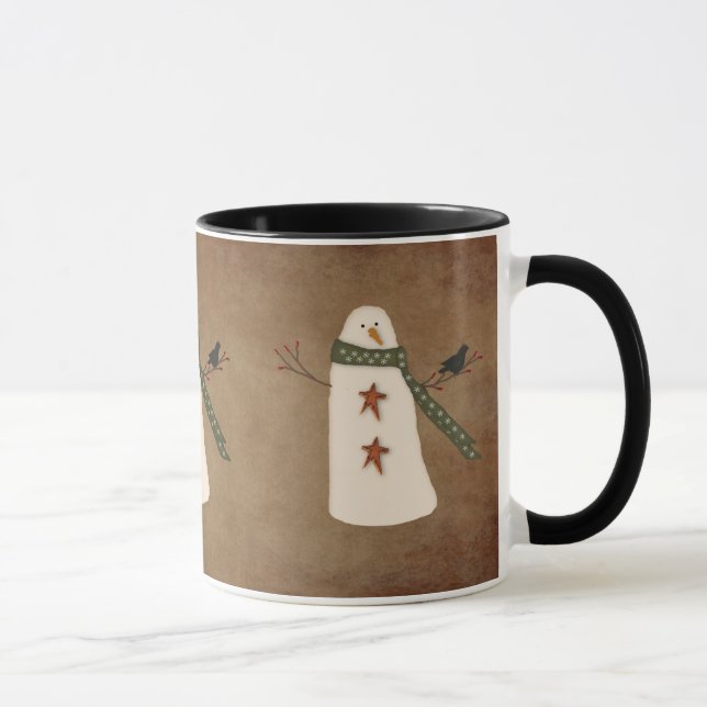 Primitive Snowman Mug (Right)