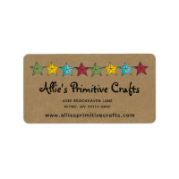 Primitive Stars on Kraft Shipping Label