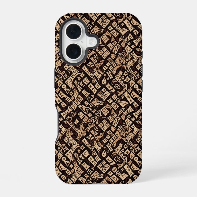 Primitive Tan and Back Design iPhone 16 Case (Back)
