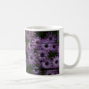 Primitive Western Country Barn Board purple daisy Coffee Mug