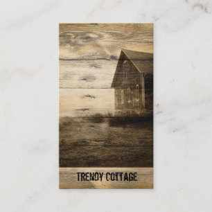 primitive western country old barn farmhouse cabin business card