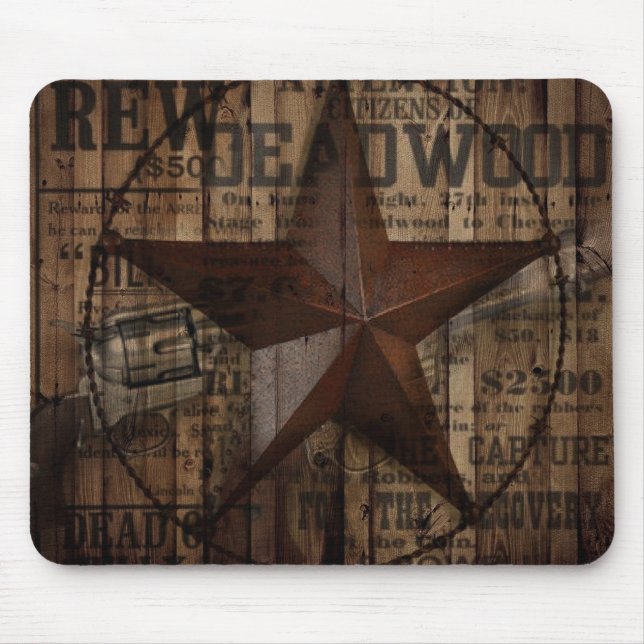 primitive western country Texas Star cowboy Mouse Pad (Front)