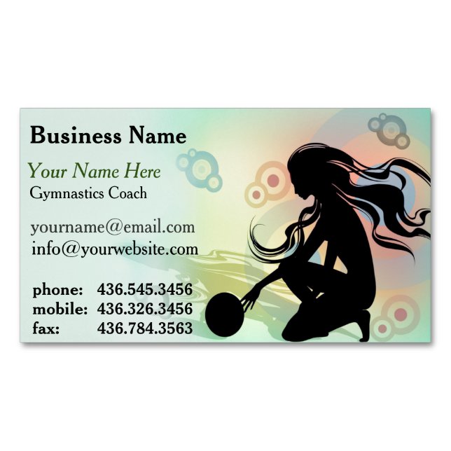 Primo Gymnastics 2 Coach Magnetic Business Card (Front)