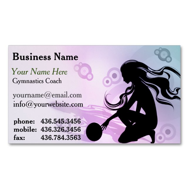 Primo Gymnastics Coach Magnetic Business Card (Front)