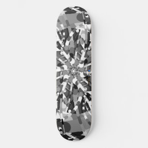 Primordial Egg - black&white abstract burst Skateboard