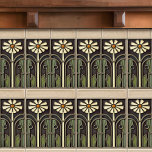 Primrose Art Deco Floral Wall Decor Art Nouveau Tile<br><div class="desc">Welcome to CreaTile! Here you will find handmade tile designs that I have personally crafted and vintage ceramic and porcelain clay tiles, whether stained or natural. I love to design tile and ceramic products, hoping to give you a way to transform your home into something you enjoy visiting again and...</div>