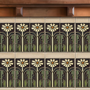 Primrose Art Deco Floral Wall Decor Art Nouveau Tile