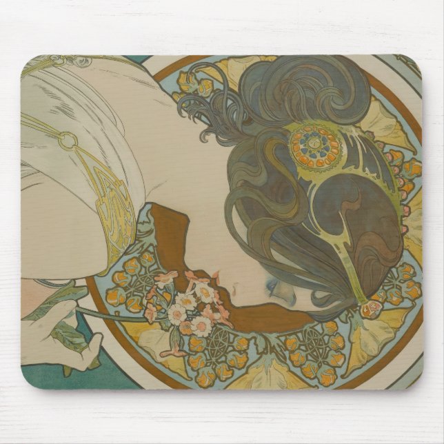 Primrose by Alphonse Mucha (1899) Mouse Pad (Front)