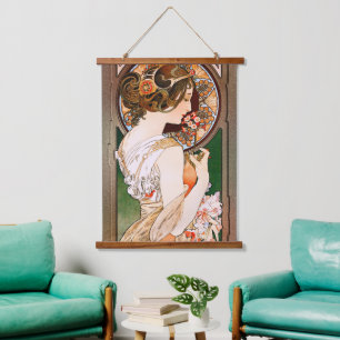 Primrose by Alphonse Mucha Hanging Tapestry