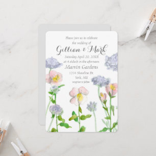 Primrose Flowers Custom Personalised Wedding Invitation