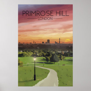 Primrose Hill London Skyline Travel Poster