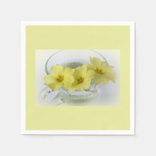 primrose in a coffee cup napkin