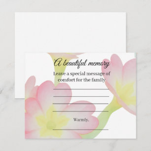 Primrose memorial message card
