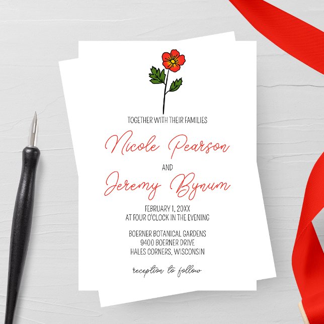 Primrose Minimalist Wedding Invitation (Creator Uploaded)