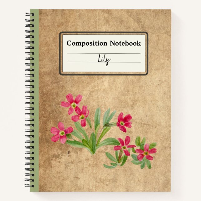 Primrose Personalised Composition Notebook (Front)