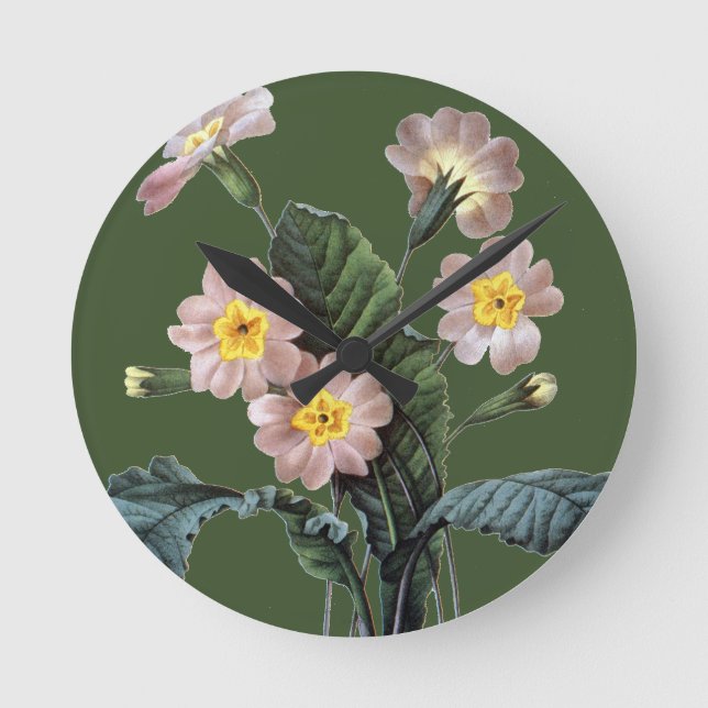 Primrose (Primula Aucalis) Round Clock (Front)