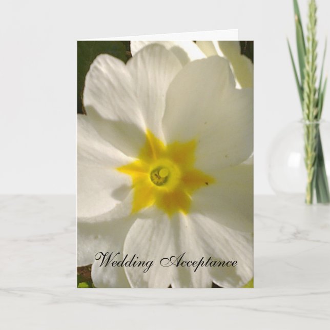 Primrose Wedding Acceptance Card (Front)