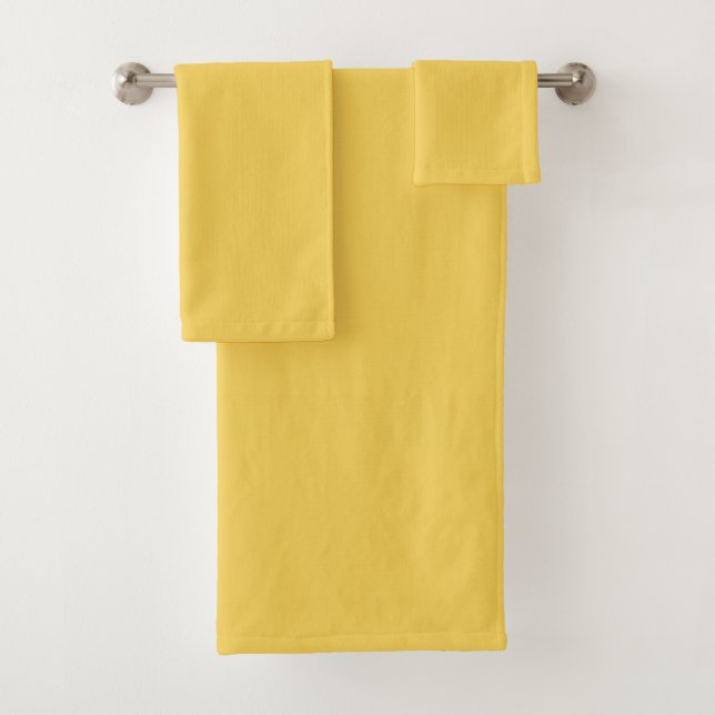 Primrose Yellow Solid Colour Bath Towel Set (Insitu)