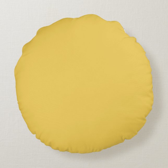 Primrose Yellow Solid Colour Round Cushion (Back)