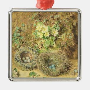Primroses and Birds' Nests Metal Tree Decoration