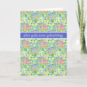 Primroses Birthday Card, German Greeting Card