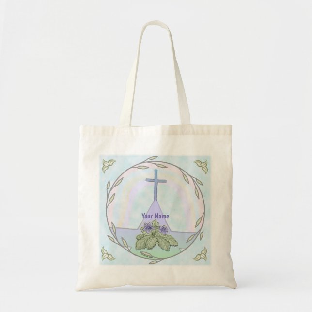 Primroses Christian Cross  tote bag (Front)