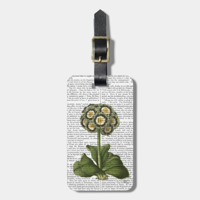 Primula Auricula Blue Luggage Tag (Front Vertical)