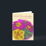 Primula great Grandmother 85 yellow birthday card<br><div class="desc">Personalizes this fine art card for an extra special touch to follow your requirements. This pretty card reads: "To a dear Great Grandmother on your 85th birthday". Birthday card impressions from an original watercolor painting by Sarah Trett.</div>