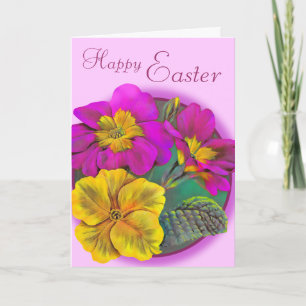 Primula "Happy Easter" pink card