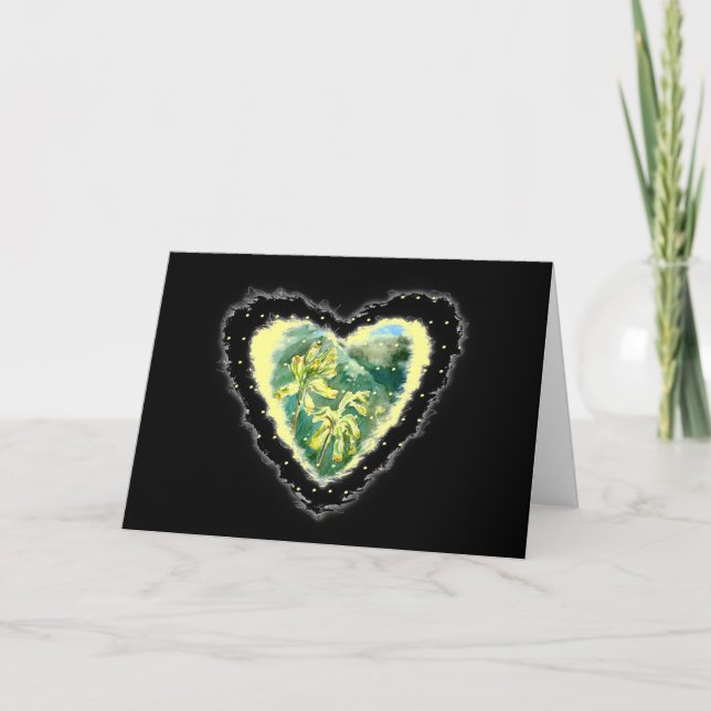 Primula Heart Romance Valentine Love Card (Front)