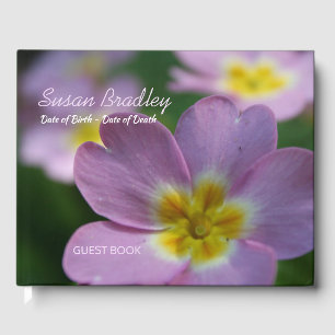 Primula Spring Flowers 1 personalised Memorial GB Guest Book