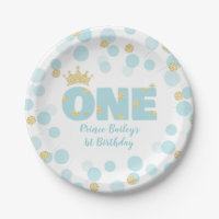 Prince 1st Birthday Blue Gold